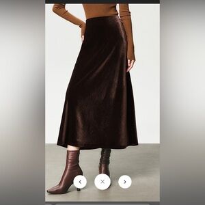 NWT Commense Maxi Velvet Skirt